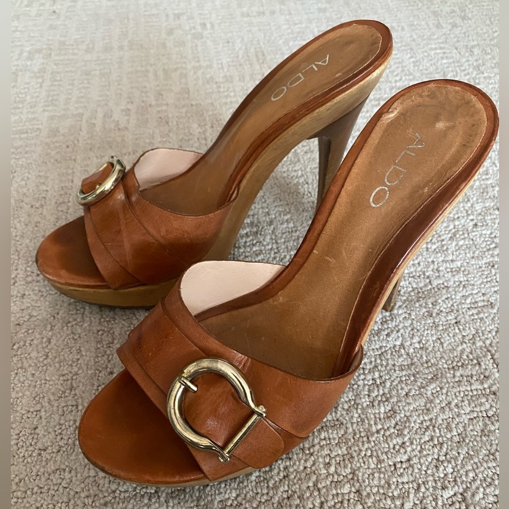 Aldo Heeled Mules with buckle